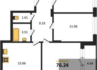 Продается 3-ком. квартира, 76.2 м2, Воронеж, Ленинский проспект, 108А