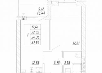 Продам 1-комнатную квартиру, 34.4 м2, Зеленоградск