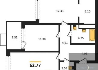 Продажа 2-ком. квартиры, 62.8 м2, Воронеж, набережная Чуева, 7