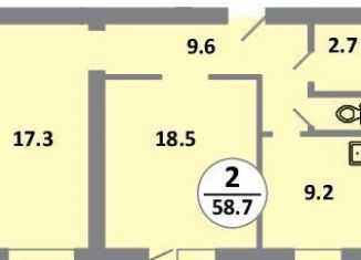 Продаю 2-ком. квартиру, 59.8 м2, Красноярск, проспект 60 лет Образования СССР, 48