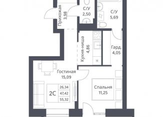 Продам 1-комнатную квартиру, 47.4 м2, Новосибирск, метро Заельцовская, Игарская улица, 40/2