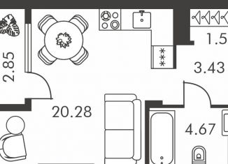 Продаю квартиру студию, 32.8 м2, Тула, улица Карпова, 103А