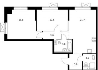 2-комнатная квартира на продажу, 65 м2, Москва, метро Бибирево