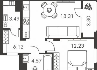 Продается 1-ком. квартира, 48 м2, Тула, улица Карпова, 103А