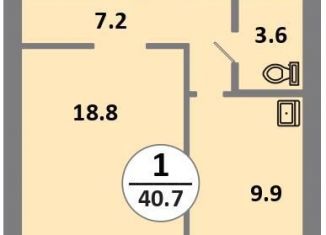 Продажа 1-ком. квартиры, 40.7 м2, Красноярск, проспект 60 лет Образования СССР, 48