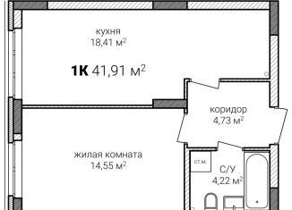 Продажа 1-ком. квартиры, 41.9 м2, Нижний Новгород, метро Горьковская