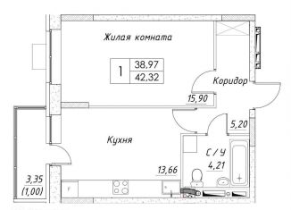 Продажа однокомнатной квартиры, 40 м2, Дмитров