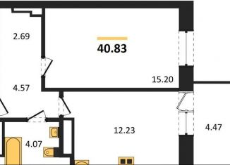 Продам 1-комнатную квартиру, 40.8 м2, Ростовская область, улица Ерёменко, 115