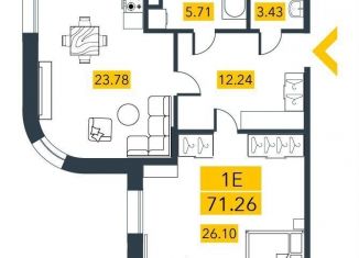 Продам однокомнатную квартиру, 71.8 м2, Санкт-Петербург, метро Приморская