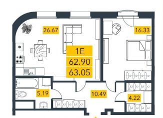 Продажа 1-ком. квартиры, 64.1 м2, Санкт-Петербург, метро Приморская