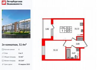 Продаю 1-комнатную квартиру, 32.4 м2, Санкт-Петербург