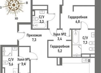 Продается 3-комнатная квартира, 152.5 м2, Москва, улица Матросская Тишина, 12, район Сокольники