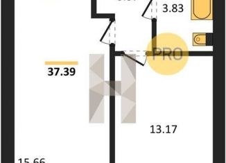 1-ком. квартира на продажу, 37.4 м2, Аксай