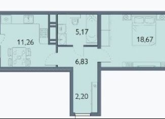 Продается однокомнатная квартира, 44.8 м2, Брянская область, проспект Станке Димитрова, 67к7