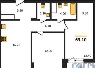 Продаю 2-ком. квартиру, 63.1 м2, Воронеж, Железнодорожный район, бульвар Содружества, 1