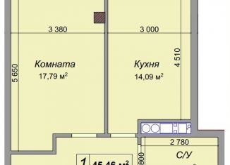 Продам 1-комнатную квартиру, 45.5 м2, Кабардино-Балкариия, улица Тарчокова, 135Г