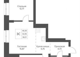 Продам 3-ком. квартиру, 58.2 м2, Новосибирск