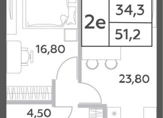 Продаю 2-ком. квартиру, 51.2 м2, Москва, проспект Генерала Дорохова, вл1к1, ЖК Вилл Тауэрс