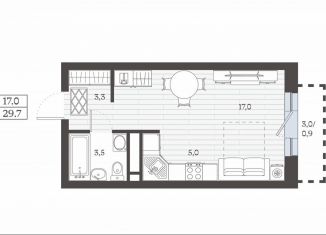 Продается квартира студия, 29.6 м2, Дербент