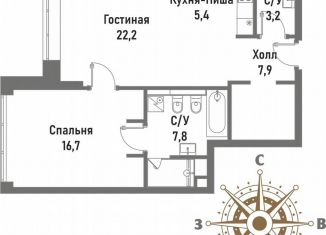 Продам 1-комнатную квартиру, 63.2 м2, Москва, Рубцовско-Дворцовая улица, 4, район Сокольники