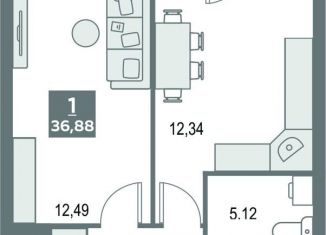 Продажа 1-ком. квартиры, 36.9 м2, Киров, улица Рудницкого, 14