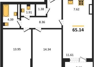 Продаю двухкомнатную квартиру, 65.1 м2, Воронеж, Центральный район