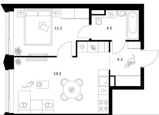 Продается 1-комнатная квартира, 39.1 м2, Москва, ЗАО