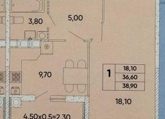 1-ком. квартира на продажу, 38.9 м2, Ростовская область, проспект 40-летия Победы, 111/2с2