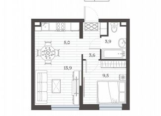 Продается двухкомнатная квартира, 35.8 м2, Дербент