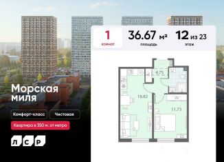 Продам 1-ком. квартиру, 36.7 м2, Санкт-Петербург, ЖК Морская миля