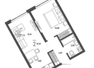 Продам 2-ком. квартиру, 41.4 м2, Новосибирск, метро Заельцовская