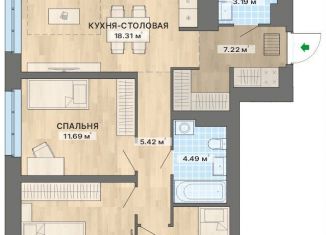 Продажа трехкомнатной квартиры, 80.4 м2, Екатеринбург, метро Чкаловская