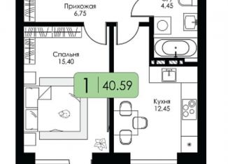 Продается однокомнатная квартира, 40.6 м2, Смоленская область