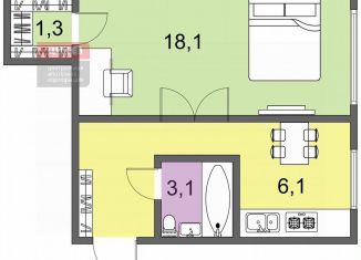 1-ком. квартира на продажу, 31.7 м2, Рязань, улица Молодцова, 5к1, Московский район