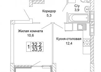 Продается однокомнатная квартира, 33.5 м2, Волгоград, Кировский район