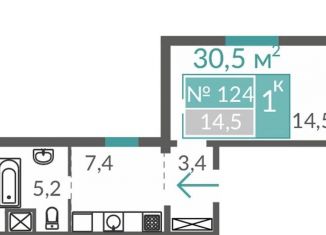 Квартира на продажу студия, 30.5 м2, Евпатория, Симферопольская улица, 2Ж