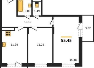 Продается 2-ком. квартира, 55.4 м2, Воронежская область