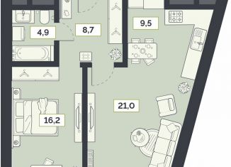 Продаю 2-комнатную квартиру, 60.3 м2, Москва, Староалексеевская улица, 5А, Алексеевский район