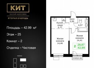 Продается двухкомнатная квартира, 43 м2, Московская область, Шараповский проезд, 4