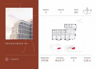 Продается 5-комнатная квартира, 184.8 м2, Москва, Большая Татарская улица, 35с4