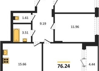 3-ком. квартира на продажу, 76.2 м2, Воронеж, Левобережный район, Ленинский проспект, 108А