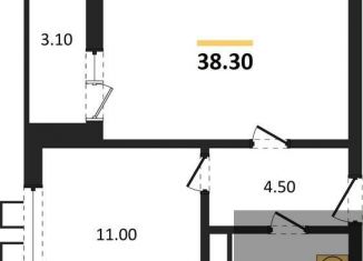 1-комнатная квартира на продажу, 38.3 м2, Воронеж, улица Шишкова, 140Б/6