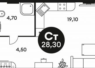 Продается квартира студия, 28.3 м2, Ростовская область, Красноармейская улица, 254