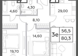 Продажа 3-ком. квартиры, 80.3 м2, Москва, район Раменки, проспект Генерала Дорохова, вл1к1