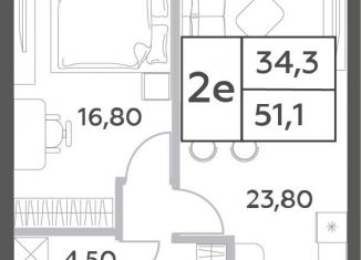 Продажа 2-ком. квартиры, 51.2 м2, Москва, проспект Генерала Дорохова, вл1к1, метро Ломоносовский проспект