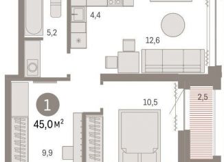 Продаю 1-ком. квартиру, 45.1 м2, Новосибирск, метро Сибирская