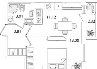 Продаю 1-ком. квартиру, 32.1 м2, Санкт-Петербург