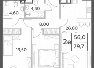 3-комнатная квартира на продажу, 79.7 м2, Москва, проспект Генерала Дорохова, вл1к1