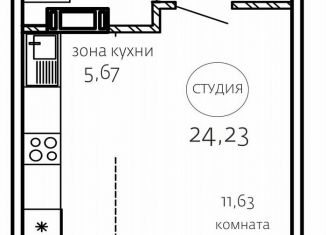 Продам квартиру студию, 24.2 м2, Челябинск, Курчатовский район