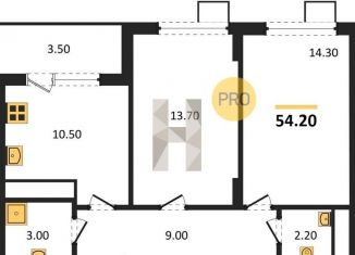 Продам 2-комнатную квартиру, 54.4 м2, Воронеж, Железнодорожный район